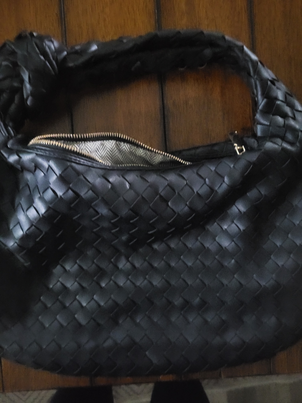 Urban Expressions Black Woven Shoulder Bag